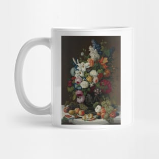 Still Life With Flowers And Fruit by Severin Roesen Mug